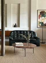 KNOLL BRUTALIST ARMCHAIR & SOFA SET IN THICK GREEN LEATHER