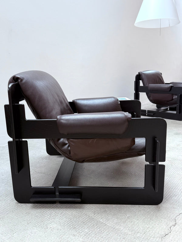 Arne Jacobsen für Asko „Rover“ Sessel Leder Holz dunkelbraun, Finnland 1960er