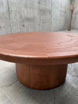 DE SEDE COFFEE TABLE COGNAC LEATHER, SWITZERLAND 1970s