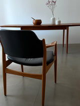 ARNE VODDER FOR SIBAST MØBLER TEAK LEATHER ARMCHAIRS „62A“, DENMARK 1960S