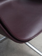 FABRICIUS & KASTHOLM FOR KNOLL ‚FK LOUNGE CHAIR 6725‘ LEATHER ALUMINIUM SWIVEL ARMCHAIR