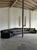 DE SEDE DS-600 „TATZELWURM“ SOFA BROWN LEATHER 24 PIECES, SWITZERLAND 1980s