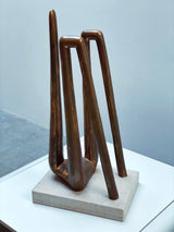 PROF. ANSELMO OBLETTER BRONZE SCULPTURE STYLIZED FEMALE NUDE