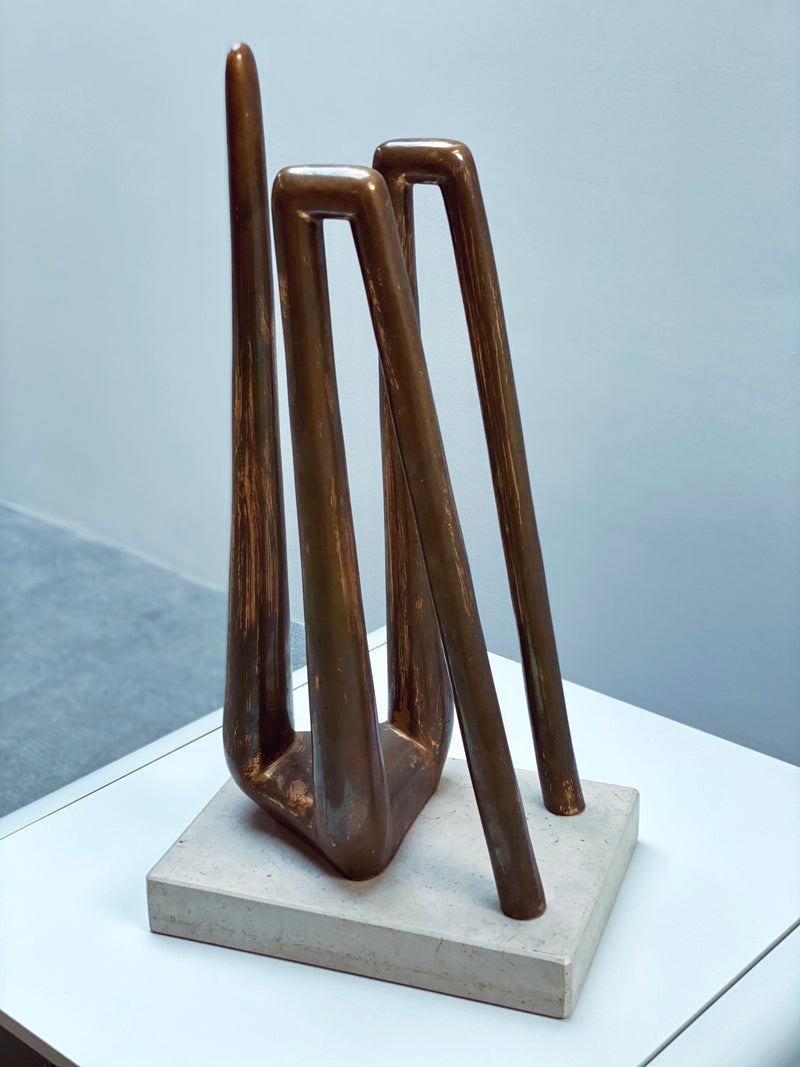 PROF. ANSELMO OBLETTER BRONZE SCULPTURE STYLIZED FEMALE NUDE