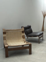 PAIR OF CARL STRAUB „SAFARI“ ARMCHAIRS IN LEATHER & BENTWOOD, GERMANY 1960s