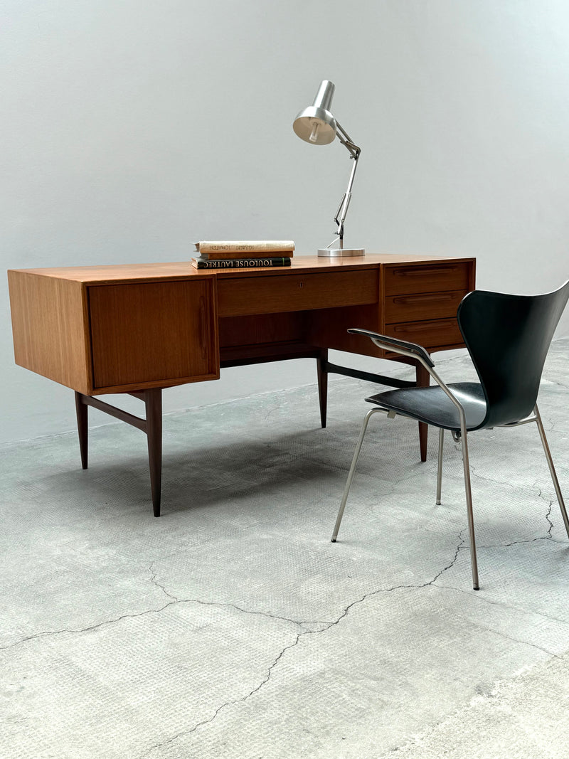 HEINRICH RIESTENPATT RT200 DESK TEAK WOOD, GERMANY 1960s