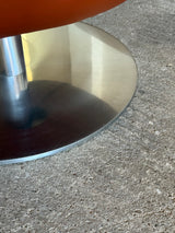 SET OF 2 JEFFREY BERNETT FOR B&B ITALIA „TULIP“ SWIVEL ARMCHAIRS IN LEATHER & STEEL, ITALY 2000s