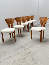 NIELS KOEFOED DINING TABLE & 6 CHAIRS PINE SHEEP, DENMARK 1980s