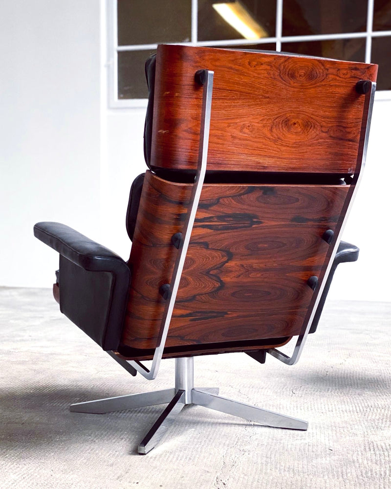 Lounge Chair No 1025a Artimeta + Ottoman Lounge Sessel Leder Holz