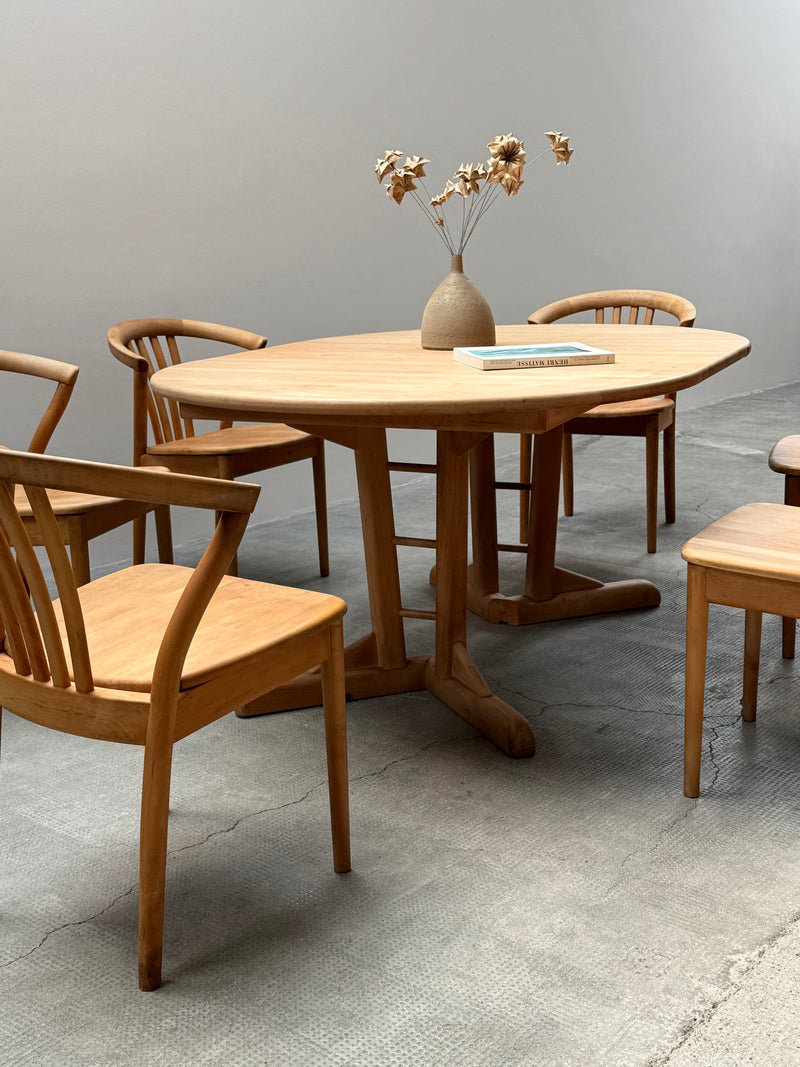 TEAM 7 DINING TABLE & 6 CHAIRS SOLID ALDER WOOD, AUSTRIA 1990s