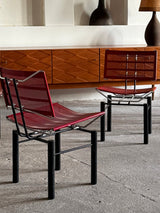 HANS ULLRICH BITSCH FOR KUSCH&CO. „SERIES 8600“ CHAIRS STEEL RED BLACK, GERMANY 1980s