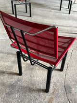 HANS ULLRICH BITSCH FOR KUSCH&CO. „SERIES 8600“ CHAIRS STEEL RED BLACK, GERMANY 1980s