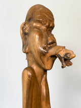 IDA BAGUS TILEM SOLID SUAR WOOD SCULPTURE CARVING BALI UBUD INDONESIA 1970s