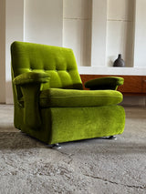 GREEN VELVET FUTURISM SPACE AGE ARMCHAIRS, GERMANY 1970s