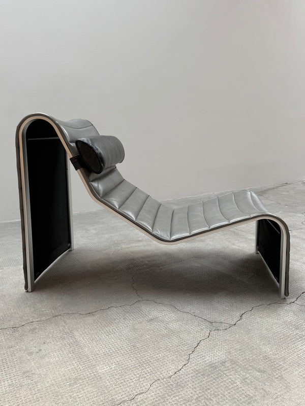 ERIC SIGFRID PERSSON FOR MÖBELKULTUR AB CHAISELONGUE LOUNGER LEATHER, SWEDEN 1970S