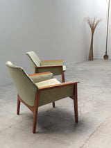 SET OF 2 STEEN ØSTERGAARD FOR JASON MØBLER ‚SENIOR‘ ARMCHAIRS IN TEAKWOOD & MOHAIR, DENMARK 1960s