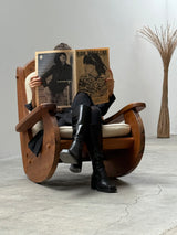 WASA ROCKING CHAIR XL SOLID PINE WOOD BRUTALIST, GERMANY 1980s