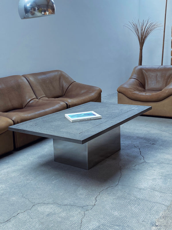 DRAENERT SLATE STEEL COFFEE TABLE, GERMANY 1960s