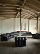 DE SEDE DS-600 „TATZELWURM“ / „SNAKE“ SECTIONAL SOFA MOCHA BROWN LEATHER, SWITZERLAND 1980s