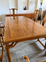 DINING SET TABLE & 8 CHAIRS SOLID WOOD CHINA 1960s