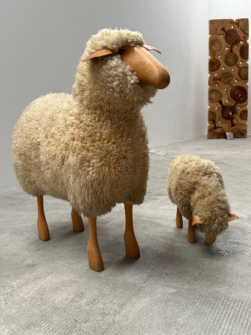 HANNS-PETER KRAFFT FOR MEIER SHEEP, WOOD GENUINE SHEEPSKIN, GERMANY 1970s