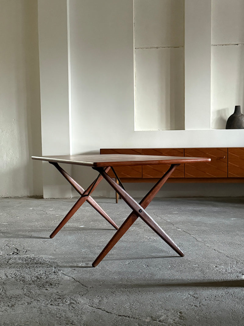 HANS WEGNER FOR ANDREAS TUCK AT-303 TEAK & OAK WOOD DESK / DINING TABLE, DENMARK 1960s