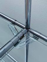 POUL CADOVIUS FOR ROYAL SYSTEM „ABSTRACTA“ MODULAR SHELF CHROME GLASS, DENMARK 1960S