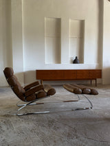 COR SINUS CANTILEVER LOUNGE CHAIR LEATHER CHROME PLATED STEEL, GERMANY 1970s