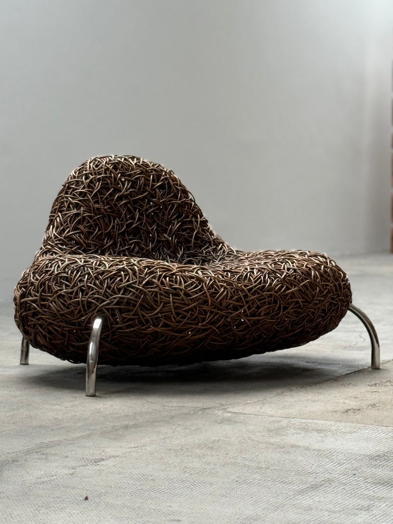UDOM UDOMSRIANAN & PLANET 2001 RATTAN WICKER NEST CHAIR, THAILAND
