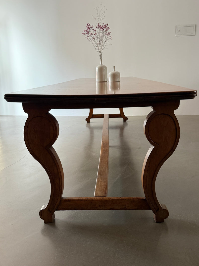 ANTIQUE MONASTERY DINING TABLE NUTWOOD 325cm, FRANCE 18TH CENTURY
