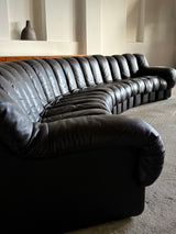 DE SEDE DS-600 „TATZELWURM“ / „SNAKE“ SECTIONAL SOFA MOCHA BROWN LEATHER, SWITZERLAND 1980s