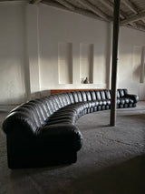 DE SEDE DS-600 „TATZELWURM“ / „SNAKE“ SECTIONAL SOFA MOCHA BROWN LEATHER, SWITZERLAND 1980s