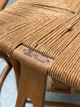 HANS WEGNER FOR CARL HANSEN & SONS „CH24“ WISHBONE CHAIRS OAK PAPERCORD EARLY EDITION, DENMARK 1950S