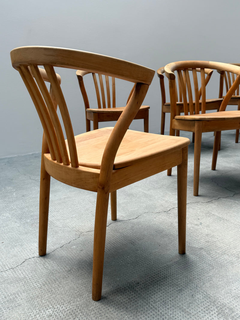 TEAM 7 DINING TABLE & 6 CHAIRS SOLID ALDER WOOD, AUSTRIA 1990s