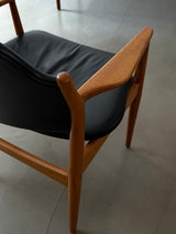 ARNE VODDER FOR SIBAST MØBLER TEAK LEATHER ARMCHAIRS „62A“, DENMARK 1960S