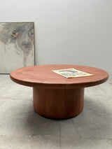 DE SEDE COFFEE TABLE COGNAC LEATHER, SWITZERLAND 1970s