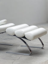 COR ‚SINUS‘ CANTILEVER LOUNGE CHAIR WHITE LEATHER CHROMED PLATED STEEL, GERMANY 1970s