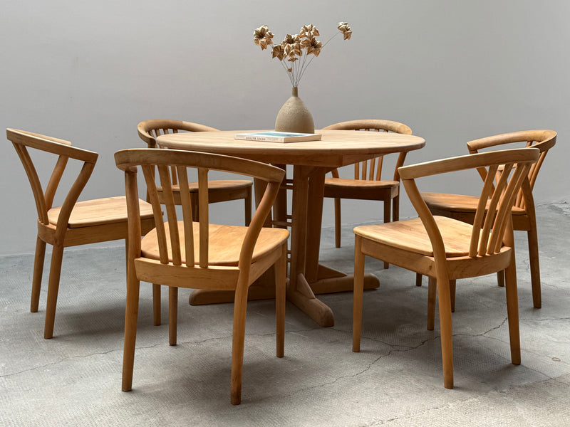 TEAM 7 DINING TABLE & 6 CHAIRS SOLID ALDER WOOD, AUSTRIA 1990s