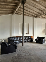 DE SEDE DS-600 „TATZELWURM“ SOFA BROWN LEATHER 24 PIECES, SWITZERLAND 1980s
