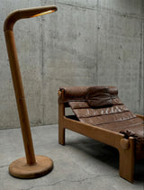 SCANDINAVIAN FLOOR LAMP SOLID PINE WOOD IM THE MANNER OF RAINER DAUMILLER, DENMARK 1970s