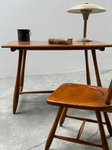 DESK IN SOLID WOOD WITH SPINDLE BACK CHAIR 1950s