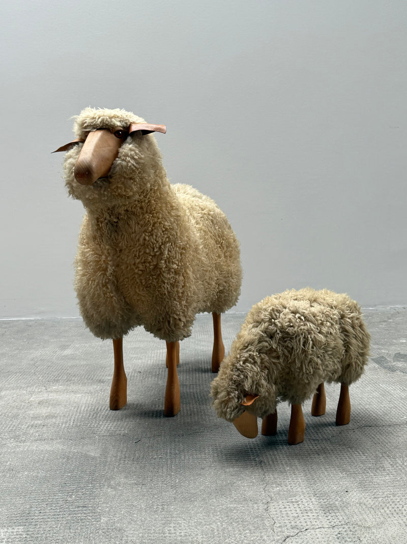HANNS-PETER KRAFFT FOR MEIER SHEEP, WOOD GENUINE SHEEPSKIN, GERMANY 1970s