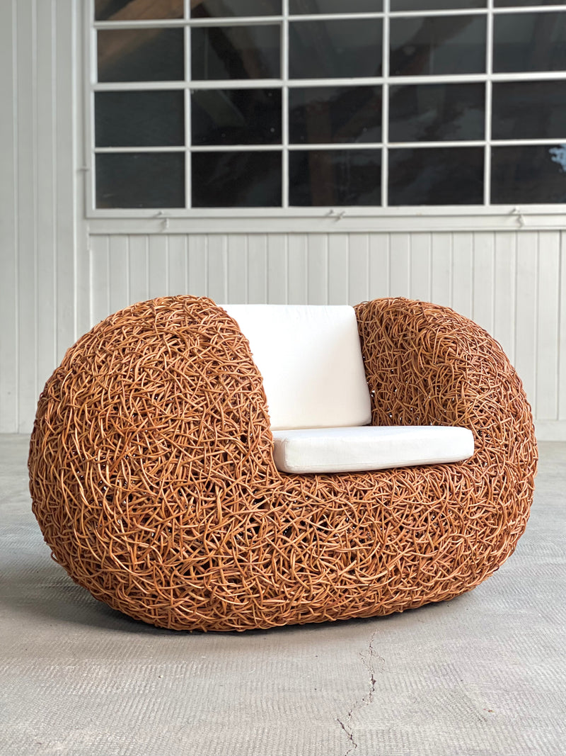 Rattan Geflecht Ei Egg Nest Vintage Lounge Chair