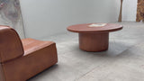 DE SEDE COFFEE TABLE COGNAC LEATHER, SWITZERLAND 1970s