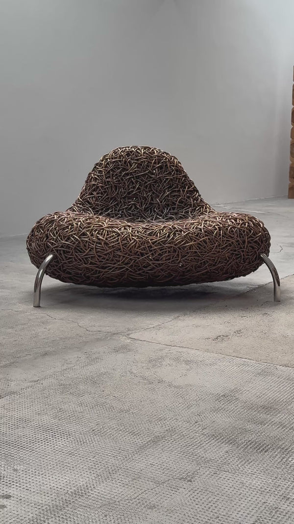 UDOM UDOMSRIANAN & PLANET 2001 RATTAN WICKER NEST CHAIR, THAILAND