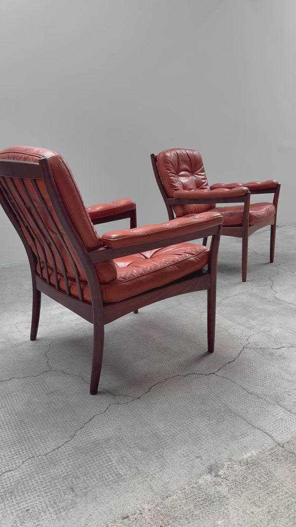 SET OF 2 GUNNAR KENTEMO FOR GÖTE-MÖBLER NÄSSJÖ / G-MÖBLER ARMCHAIRS, SWEDEN 1960S