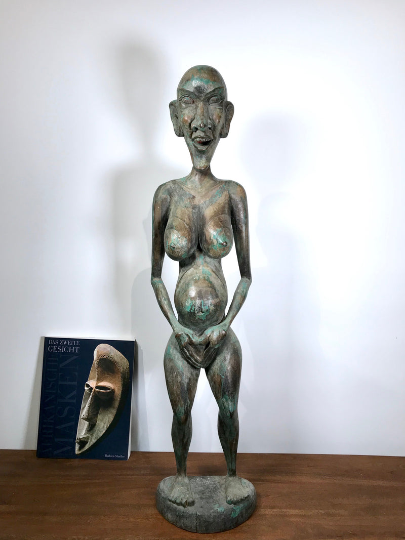 Dayak Zauberfigur Eisenholz Fruchtbarkeits Figur Fertility Statue Fetisch Süd Kalimantan Indonesien Borneo Antik über 100 Jahre South Asien antique