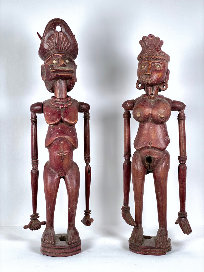 2 Antike Museale Holz Stabspielfiguren Kalimantan Barat 19. Jahrhundert