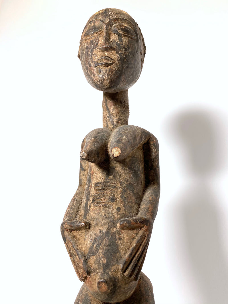 Elfenbeinküste Baule Geister Wahrsager Figur / Skulptur Frau Holz