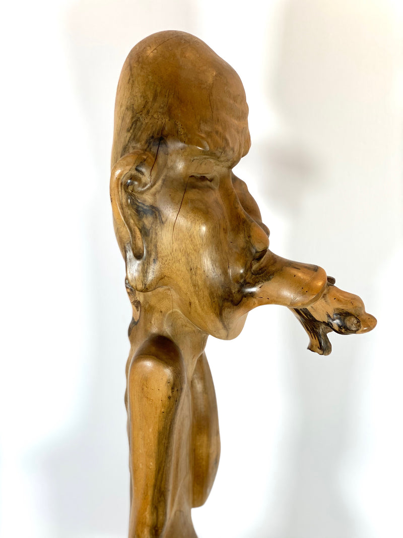Ida Bagus Tilem Massive Suar Wurzel Holz Figur / Skulptur Schnitzerei Bali Indonesien 80 Jahre